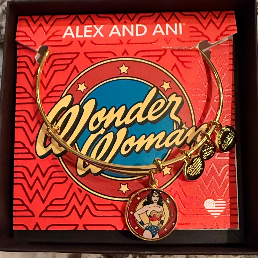 Alex and Ani Gold Wonder Woman Charm Bracelet